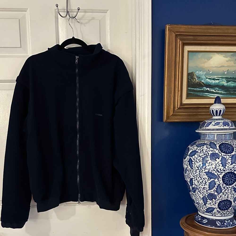 NWOT Men’s Zero Restriction Golf Outerwear Wind Stopper Navy Blue Zip-Up Jacket